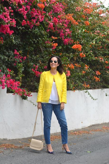 zara-yellow-tweed-jacket-outfit