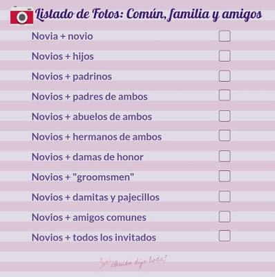 Ejemplo listado de fotos: común, familia y amigos