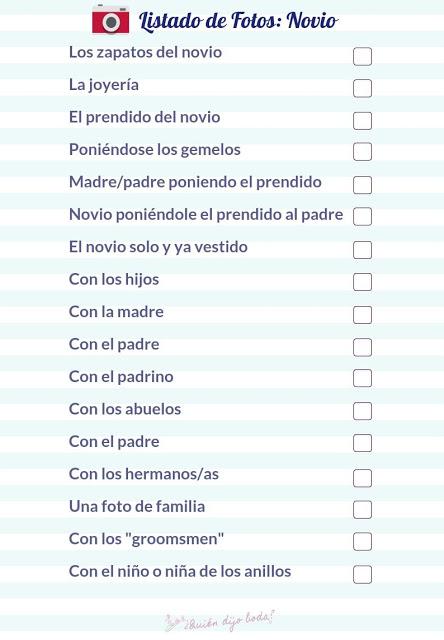 Ejemplo listado de fotos: novio