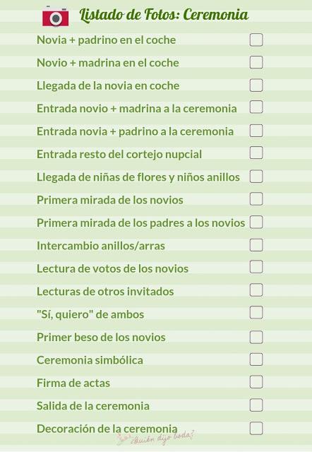 Ejemplo listado de fotos: ceremonia