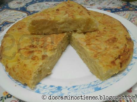 (Receta Vegetariana) Tortilla de patatas sin huevo