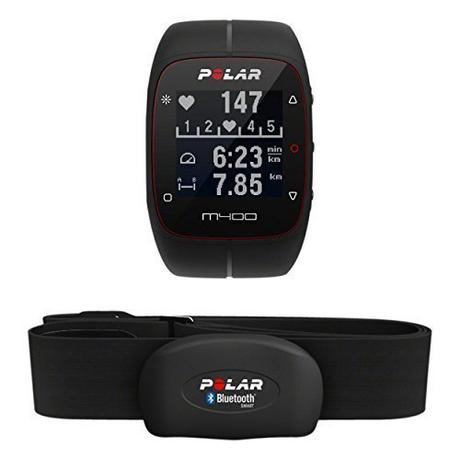 Polar M400 HR - Reloj de entrenamiento con GPS integrado y registro de actividad con sensor de frecuencia cardíaca H7, color negro