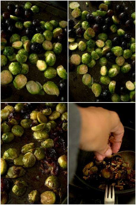 Ensalada templada de coles de Bruselas, uvas y nueces - aprendiendo a comer rico Ensalada templada de coles de Bruselas, uvas y nueces - aprendiendo a comer rico