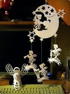 Hermosos colgantes de angelitos de papel para decorar