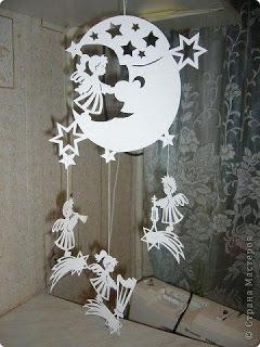 Hermosos colgantes de angelitos de papel para decorar