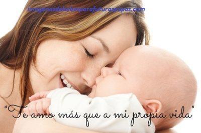 imagenes de la llegada de un bebe con frases mama