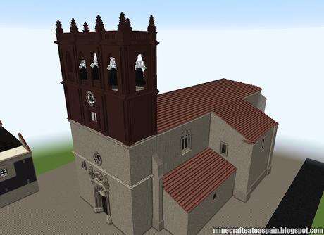 Réplica Minecraft de la Iglesia de Revilla del Campo, Burgos, España.