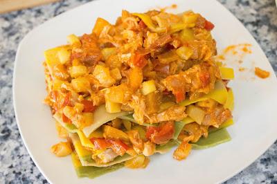 Lasaña fit de atún y verduras