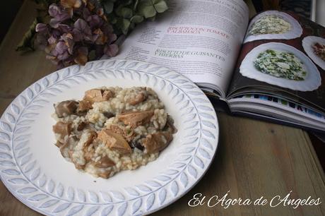 risotto, setas, foie