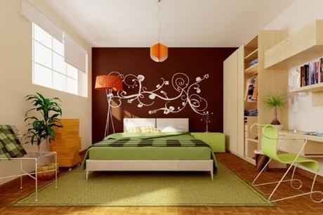 La decoración del dormitorio de la casa.