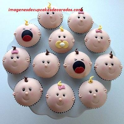 decoracion de cupcakes baby shower caritas