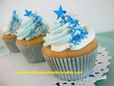 decoracion de cupcakes para bautizo estrellas