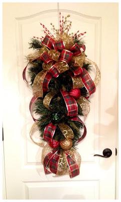 Tutorial haz moños decorativos para decorar la puerta en esta navidad