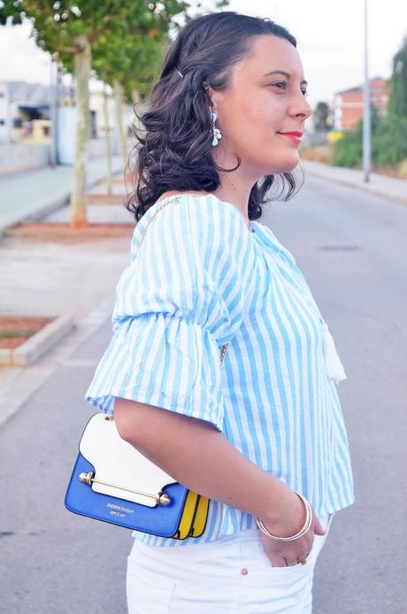 Blusa de rayas mangas tipo farol