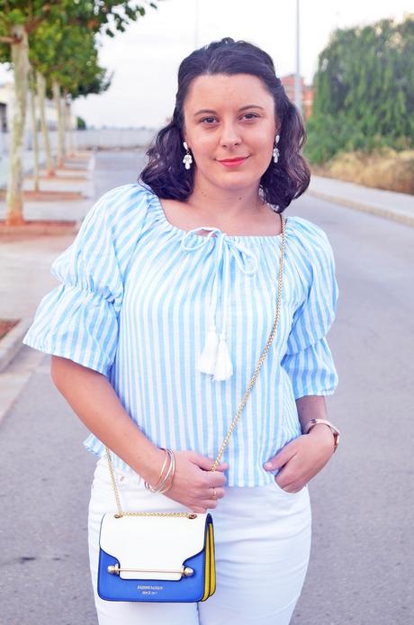 Blusa de rayas mangas tipo farol