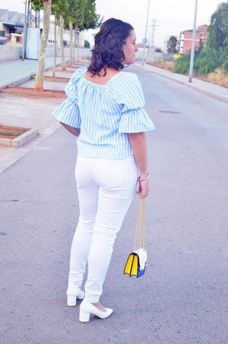 Blusa de rayas mangas tipo farol