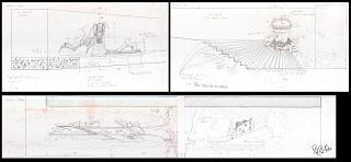 Croquis para los Murales del paso subterráneo del TRAM en L'Amerador