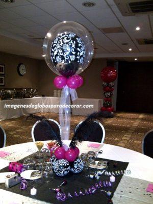 arreglos de globos para cumpleaños de mujer mesa