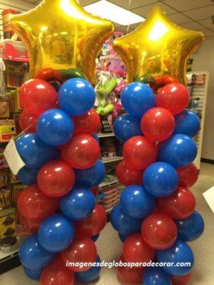 arreglos de globos para cumpleaños de mujer columna