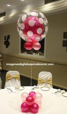 arreglos con globos para cumpleaños de niña mesa