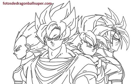 personajes de dragon ball z para colorear sayayines