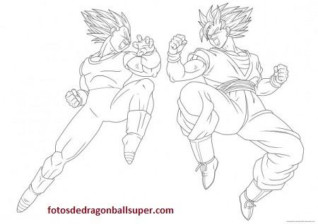 imagenes de goku y vegeta para colorear peleando