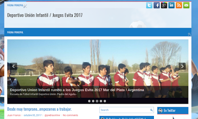 Escuela de Fútbol Infantil rumbo a los Juegos Evita y con  pagina en la web