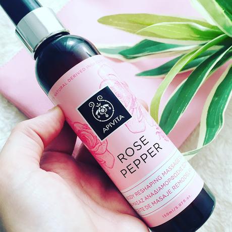 Rose pepper body reshaping massage oil de Apivita