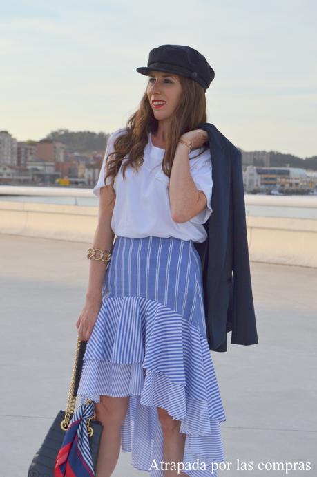 FALDA DE RAYAS ASIMETRICA