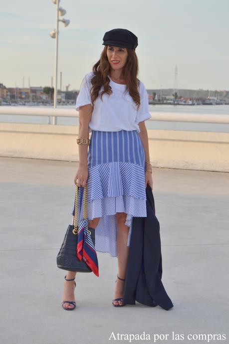 FALDA DE RAYAS ASIMETRICA