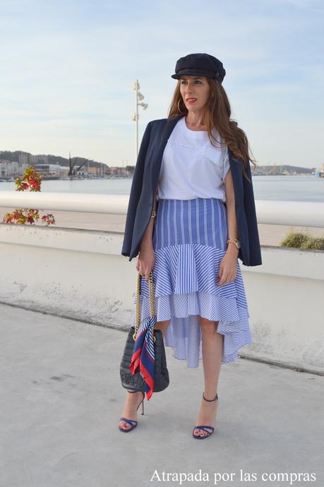 FALDA DE RAYAS ASIMETRICA