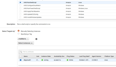 AWS run command