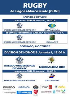 HORARIOS DE LAS DIVISIONES DE HONOR DEL FIN DE SEMANA DEL 7 Y 8 DE OCTUBRE DE 2017