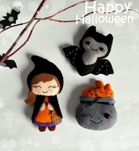 20 ideas de manualidades con fieltro de halloween