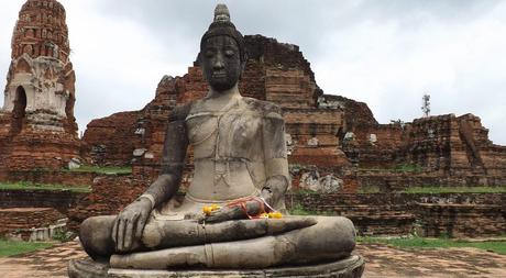 Wat Mahathat, Ayutthaya, la cabeza de Buda entre los árboles