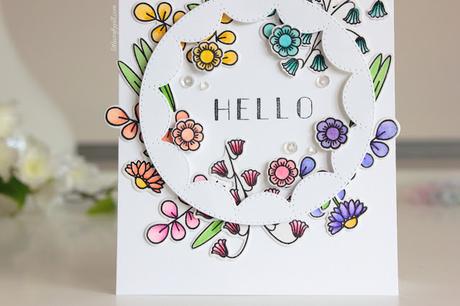 Rainbow Floral Card colored with Zigs