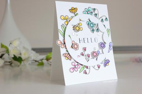 Rainbow Floral Card colored with Zigs