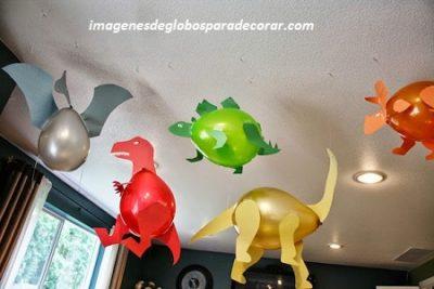 adornos infantiles con globos dinosaurios