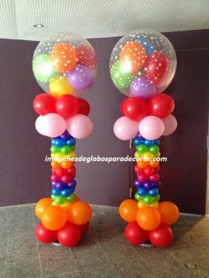 adornos infantiles con globos columna