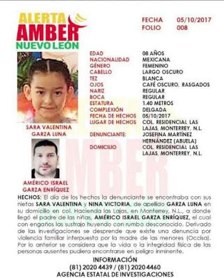 Activan Alerta Amber por sustracción de hijas de Karla Luna