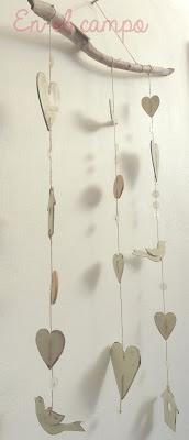 Pájaros, corazones y botones