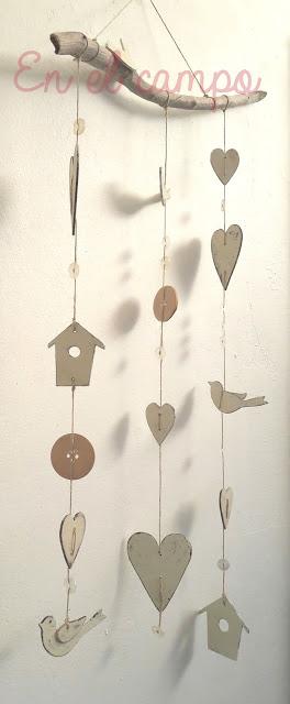Pájaros, corazones y botones