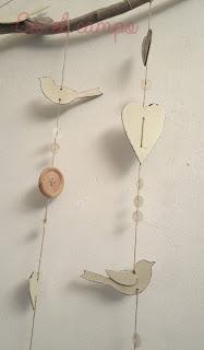 Pájaros, corazones y botones