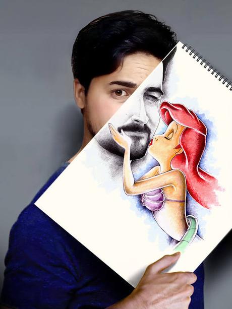 Un aficionado al dibujo hace interactuar sus dibujos en su vida cotidiana