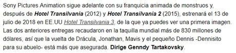 Hotel Transilvania 3: Dracula esta de vuelta en esta primera imagen de la cinta