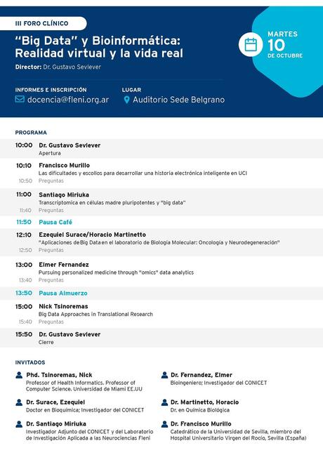 Big Data y Bioinformática: Realidad virtual o la vida real.