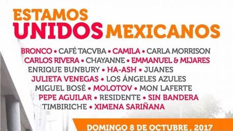 Concierto Estamos Unidos Mexicanos en Vivo – Domingo 8 de Octubre del 2017