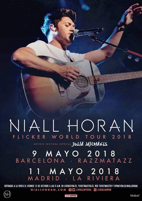 Niall Horan ofrecerá dos conciertos en Barcelona y Madrid Flicker World Tour 2018