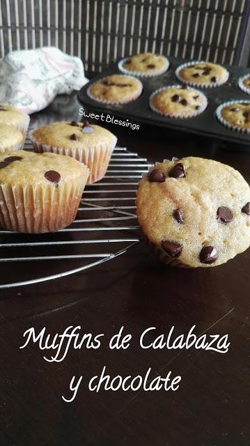 Muffins de calabaza y chispas de chocolate