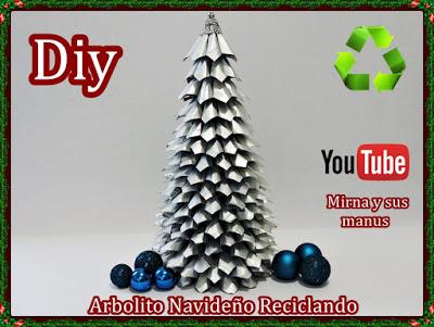 Diy. Como hacer un Arbolito Navideño Reciclando Mirna y sus manus